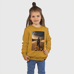 Свитшот хлопковый детский В пустыне вечером, цвет: горчичный — фото 2