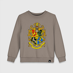 Свитшот хлопковый детский Хогвартс - герб, цвет: утренний латте