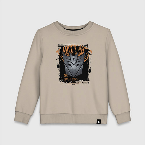 Детский свитшот Трансформеры знак десептиконов / Миндальный – фото 1