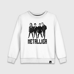Свитшот хлопковый детский Metallica - cool guys, цвет: белый