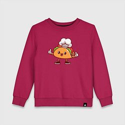 Свитшот хлопковый детский Тако повар, цвет: маджента