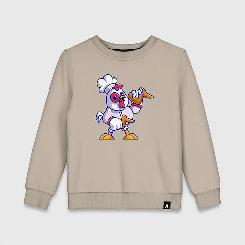 Детский свитшот Петушок повар / Миндальный – фото 1