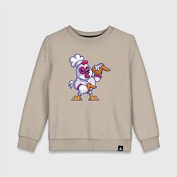 Свитшот хлопковый детский Петушок повар, цвет: миндальный