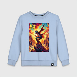 Свитшот хлопковый детский Mick Jagger -mountain fantasy, цвет: мягкое небо