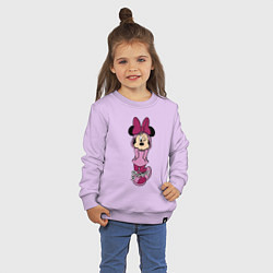 Свитшот хлопковый детский Минни Маус в капюшоне, цвет: лаванда — фото 2