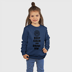 Свитшот хлопковый детский Keep Calm & Drive VW, цвет: тёмно-синий — фото 2