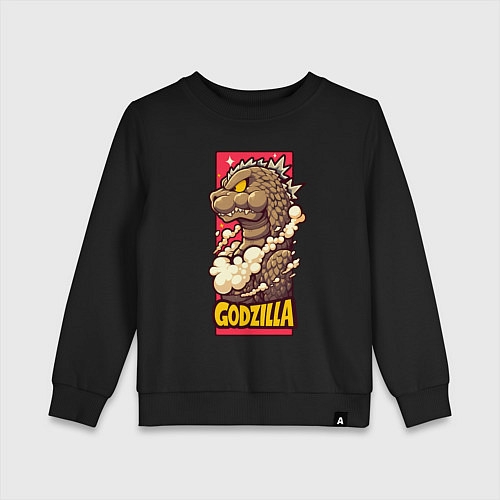 Детский свитшот Pink godzilla / Черный – фото 1