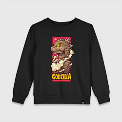 Свитшот хлопковый детский Pink godzilla, цвет: черный