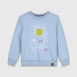 Свитшот хлопковый детский Game boy console project, цвет: мягкое небо