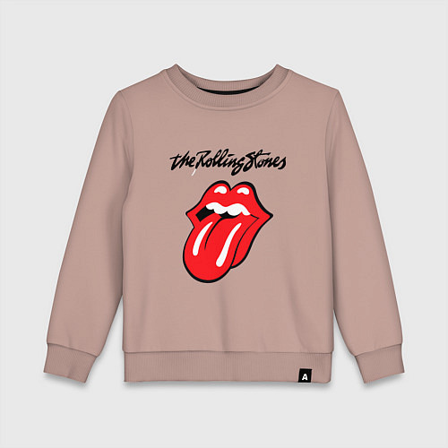 Детский свитшот Rolling Stones - logo / Пыльно-розовый – фото 1