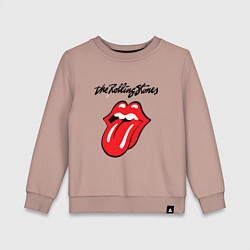 Свитшот хлопковый детский Rolling Stones - logo, цвет: пыльно-розовый