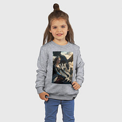 Свитшот хлопковый детский Королева летит на драконе, цвет: меланж — фото 2