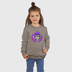 Свитшот хлопковый детский Purple monkey, цвет: утренний латте — фото 2