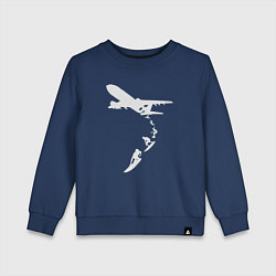 Свитшот хлопковый детский Plane surfer, цвет: тёмно-синий