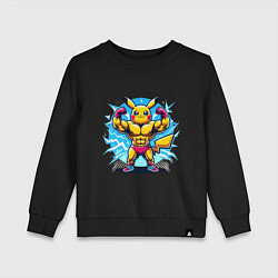 Свитшот хлопковый детский Big Pikachu, цвет: черный