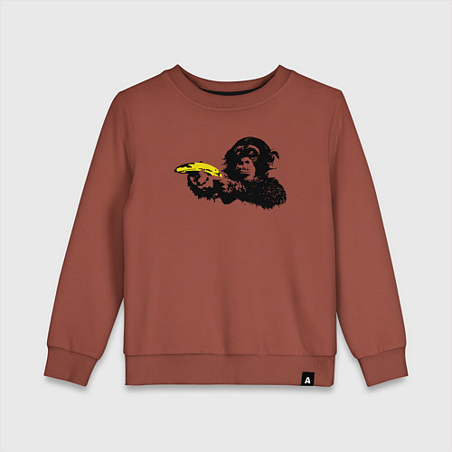 Детский свитшот Мартышка с бананом / Кирпичный – фото 1