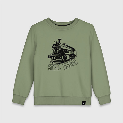 Детский свитшот Паровоз в перспективе / Авокадо – фото 1