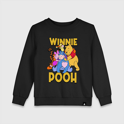 Детский свитшот Winnie Pooh hugs / Черный – фото 1