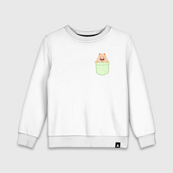 Свитшот хлопковый детский Han quokka in pocket, цвет: белый