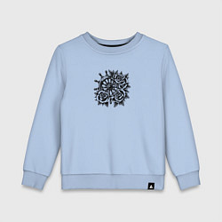 Свитшот хлопковый детский Штурвал в розах тату, цвет: мягкое небо