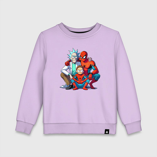 Детский свитшот Spider-Man is Rick and Mortys friend / Лаванда – фото 1