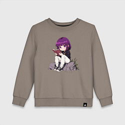 Свитшот хлопковый детский Девочка с книжкой, цвет: утренний латте