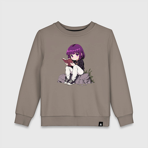 Детский свитшот Девочка с книжкой / Утренний латте – фото 1