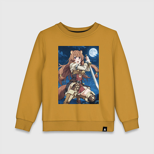 Детский свитшот Рафталия сражается в ночи / Горчичный – фото 1