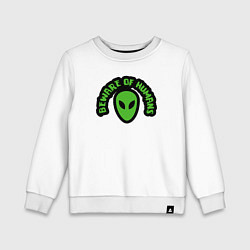 Свитшот хлопковый детский Остерегайтесь людей, цвет: белый