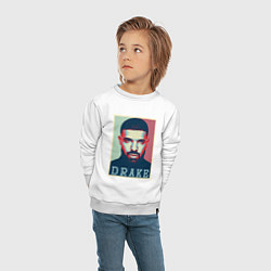 Свитшот хлопковый детский Drake, цвет: белый — фото 2