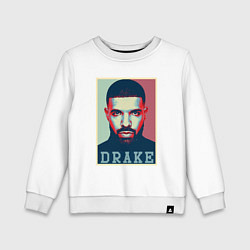 Свитшот хлопковый детский Drake, цвет: белый