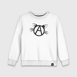 Свитшот хлопковый детский Cat anarchy, цвет: белый