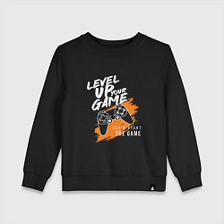 Свитшот хлопковый детский Следующий уровень твоей жизни, цвет: черный
