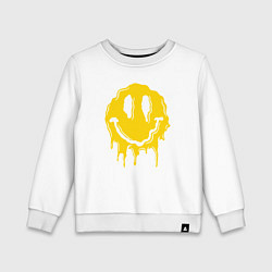 Свитшот хлопковый детский Dripping smile, цвет: белый
