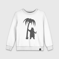 Свитшот хлопковый детский Мишка и пальма, цвет: белый