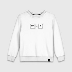 Свитшот хлопковый детский Ctrl C, копировать, цвет: белый
