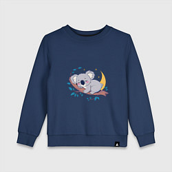 Свитшот хлопковый детский Сон коалы на ветке, цвет: тёмно-синий