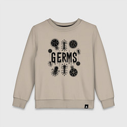 Свитшот хлопковый детский Микробы вирусы и бактерии, цвет: миндальный
