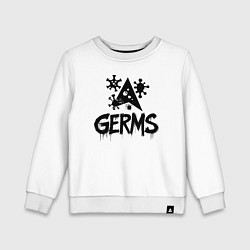 Свитшот хлопковый детский Бактерии под треугольником, цвет: белый
