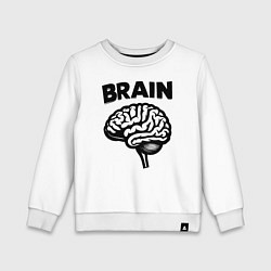 Свитшот хлопковый детский Мозг в действии, цвет: белый