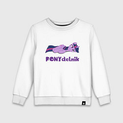 Свитшот хлопковый детский Понедельник для пони Твайлайт Спаркл, цвет: белый