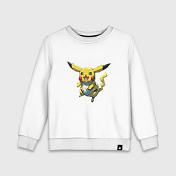 Свитшот хлопковый детский Pikachu joy, цвет: белый
