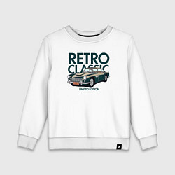 Свитшот хлопковый детский Car retro classic, цвет: белый