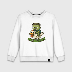 Свитшот хлопковый детский Зомби наездник, цвет: белый