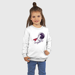 Свитшот хлопковый детский Spaceman superman, цвет: белый — фото 2