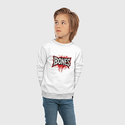 Свитшот хлопковый детский Логотип Bones, цвет: белый — фото 2