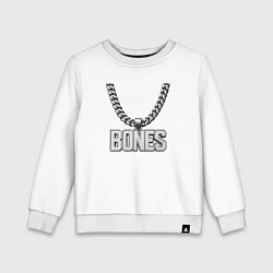 Свитшот хлопковый детский Цепь Bones, цвет: белый