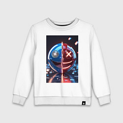 Свитшот хлопковый детский Смайлик твоего настроения, цвет: белый