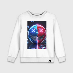 Свитшот хлопковый детский Смайлик твоего настроения, цвет: белый