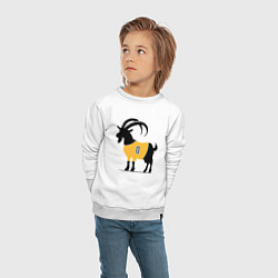 Свитшот хлопковый детский Haliburton goat, цвет: белый — фото 2